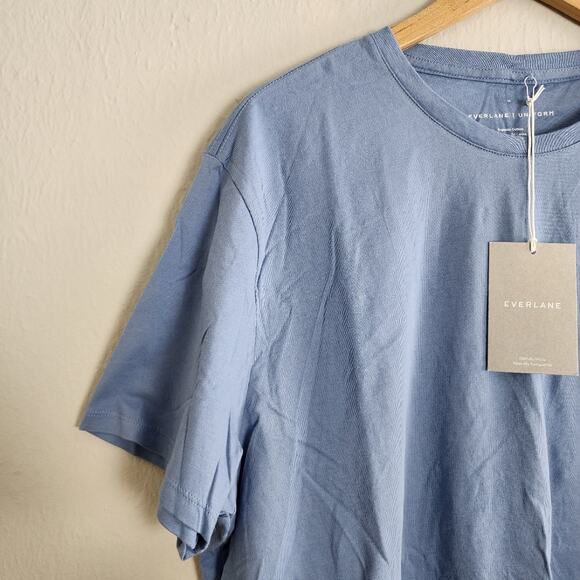 NEW Everlane Uniform Men's The Organic Cotton Crew Horizon Blue T-Shirt - Picture 2 of 8